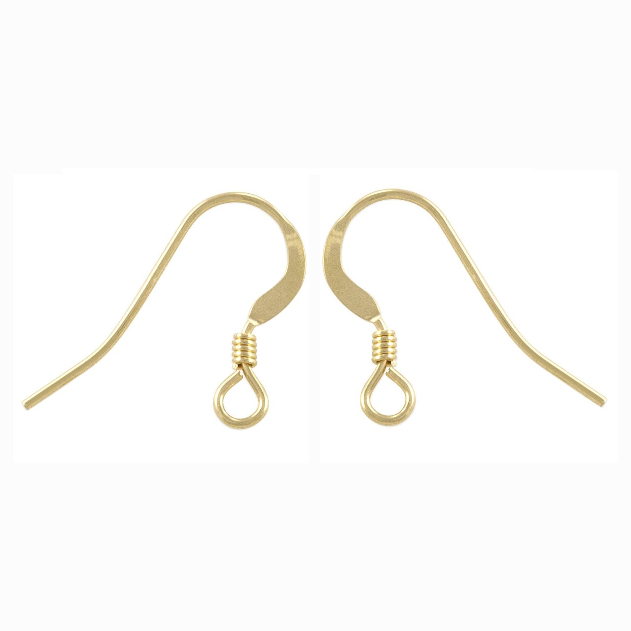 JewelrySupply Gold Filled Flat Wire Earrings with Secorative Spring Wrap (1 Pair of Gold Filled Earrings)